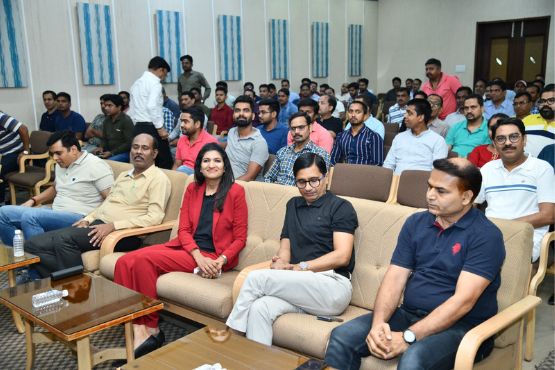 Nutrishilp's Corporate wellness program at Vrindavan hall, Raipur featuring a group of attendees