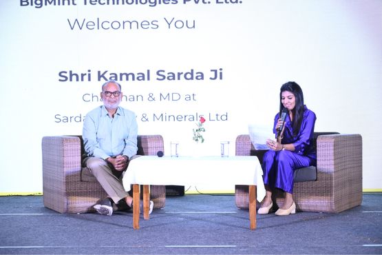 Shilpi Goel alongside Sh. Sarda Ji at Bigmint event, Raipur