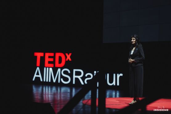 Shilpi Goel presenting at TedX, AIIMS, Raipur