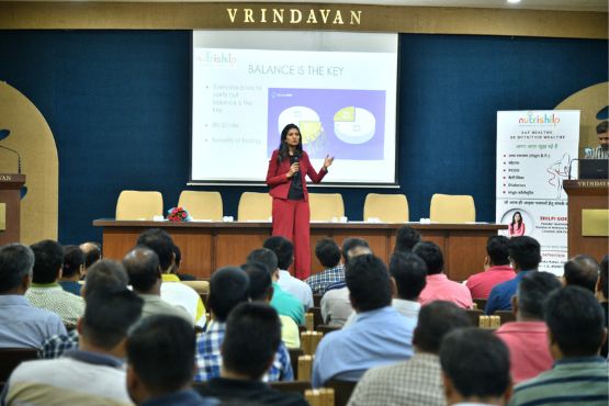 Nutrishilp's Corporate wellness program at Vrindavan hall, Raipur featuring talk by Shilpi Goel