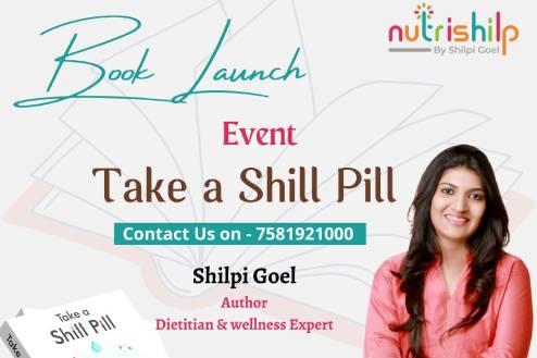 Promotioanl page for the book launch event of 'Take a Shill Pill'